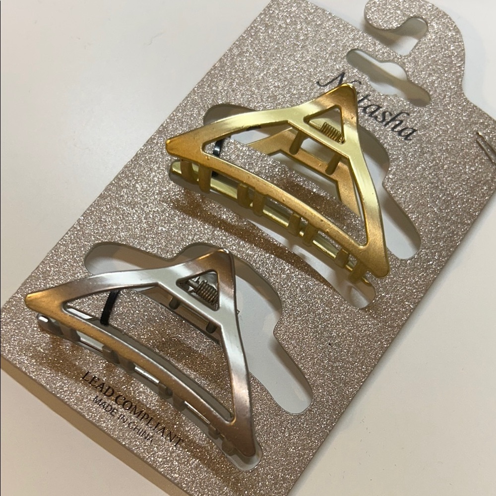 🇺🇸FIRM PRICE🇺🇸 Natasha Couture Gold and Silver Hair Clips